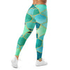 Women's watercolour lagoon printed leggings front view