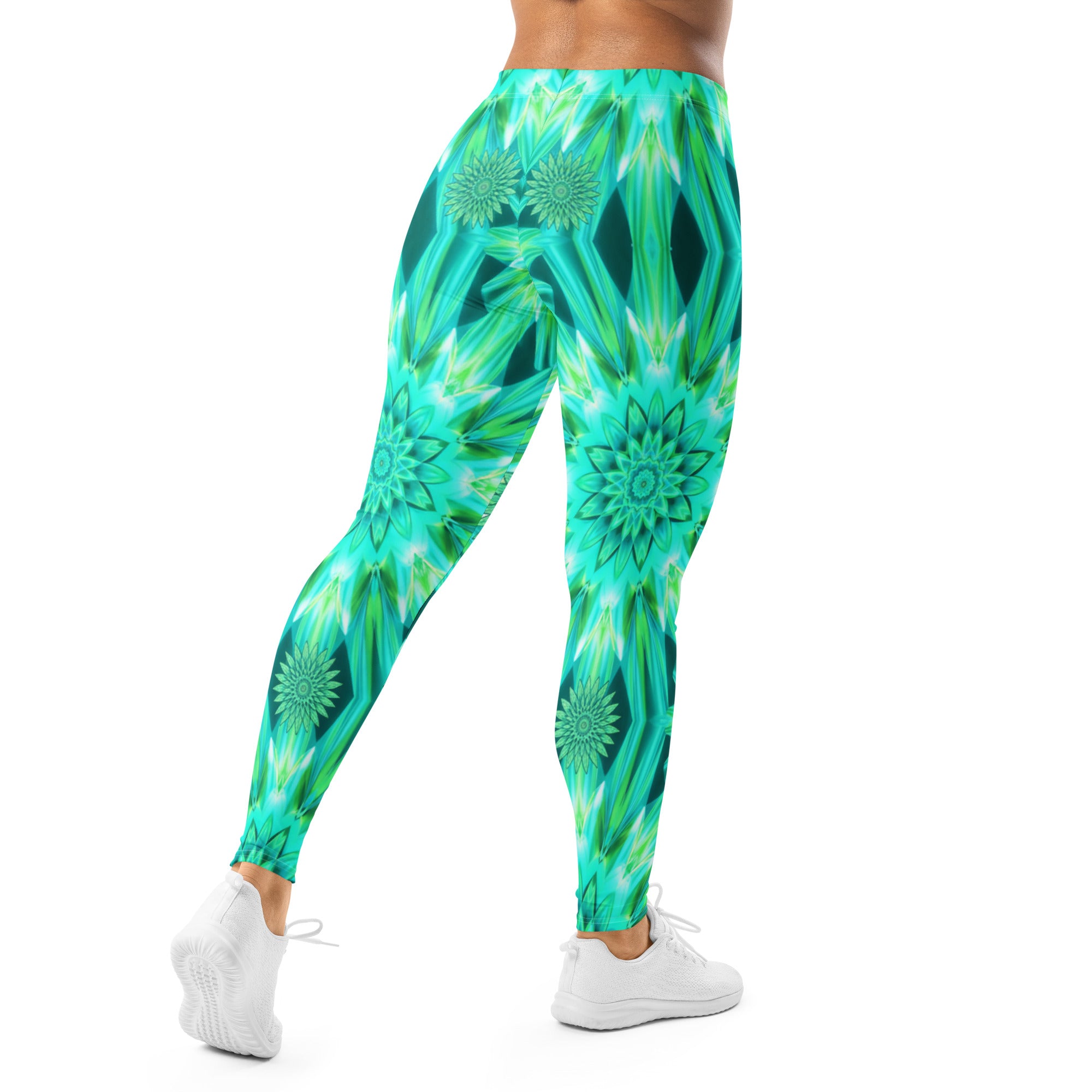Psychedelic Mint Warp Leggings | GearBunch