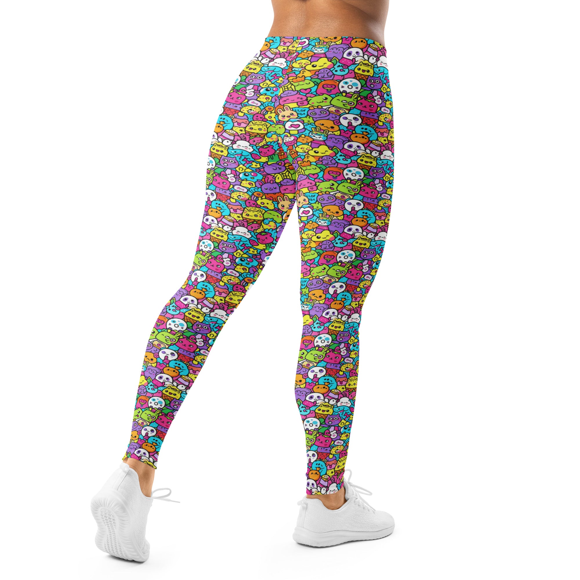 Women's kawaii monster pals printed leggings front view