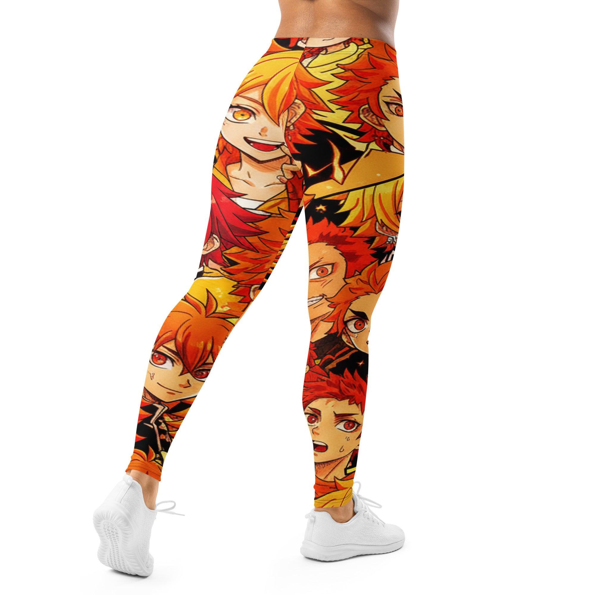 Anime Collage Fire Spirit Leggings | GearBunch