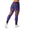 Women's psychedelic blacklight printed leggings front view
