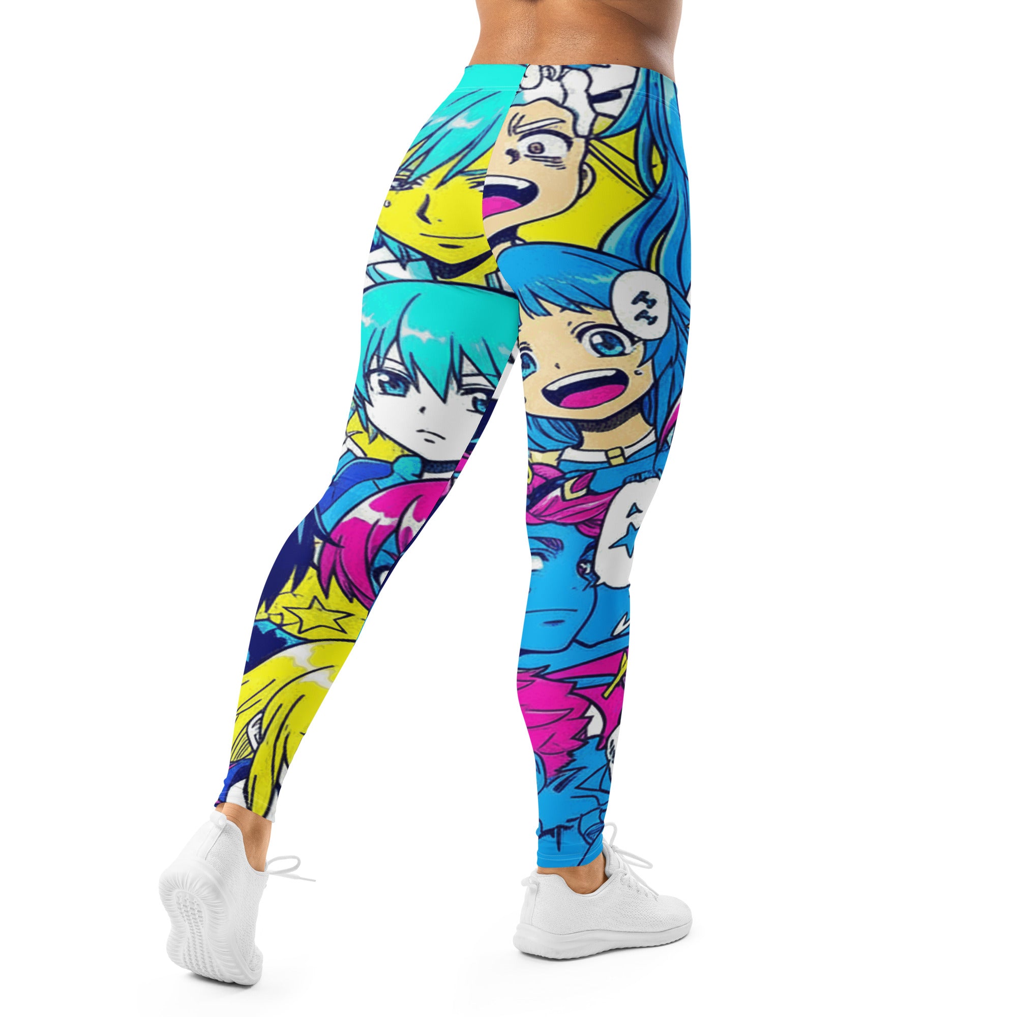 Anime Collage Neon Tokyo Leggings | GearBunch