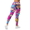 Women's anime collage magical girl printed leggings front view