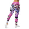 Women's anime collage kawaii goth printed leggings front view