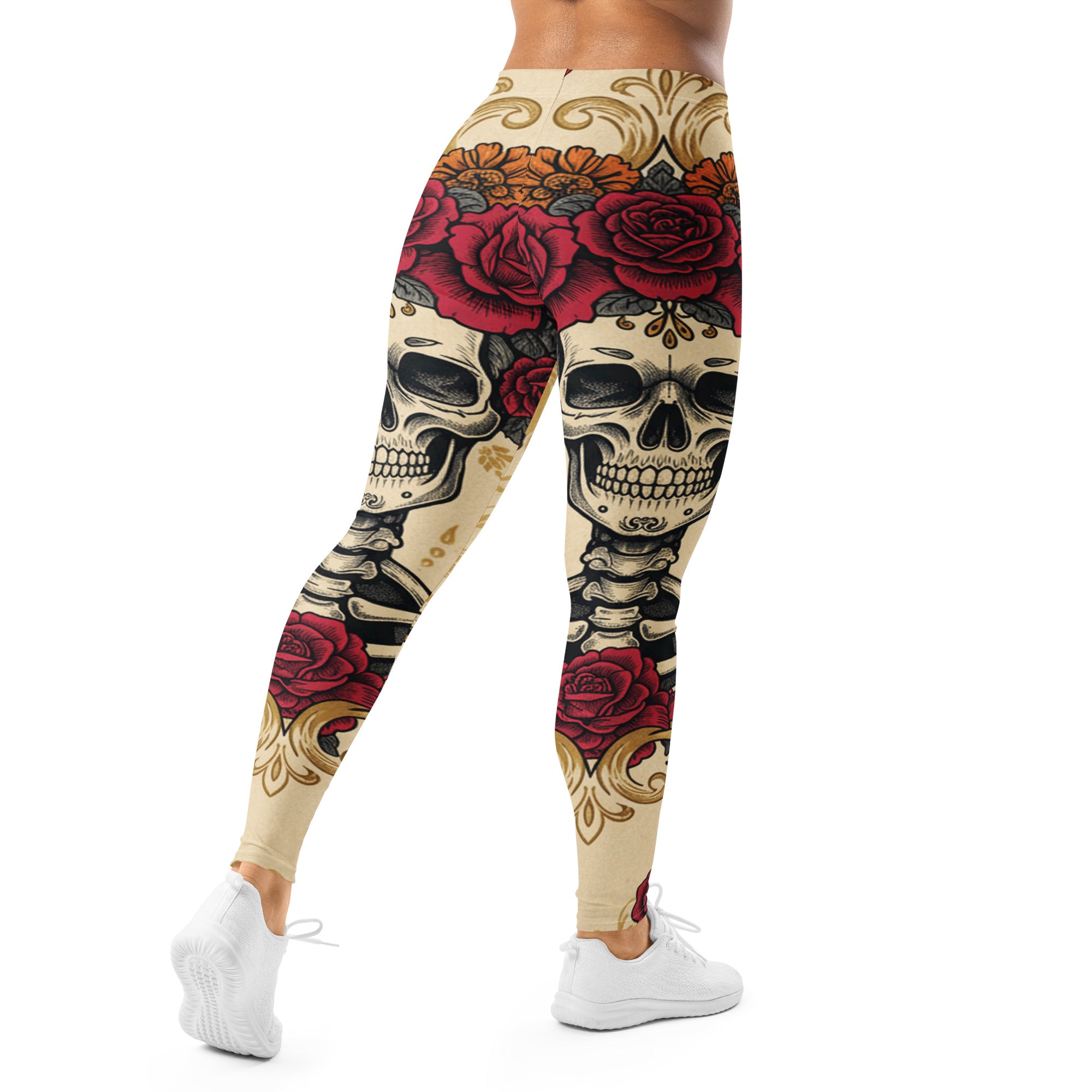 La Catrina Floral Crown Leggings | GearBunch