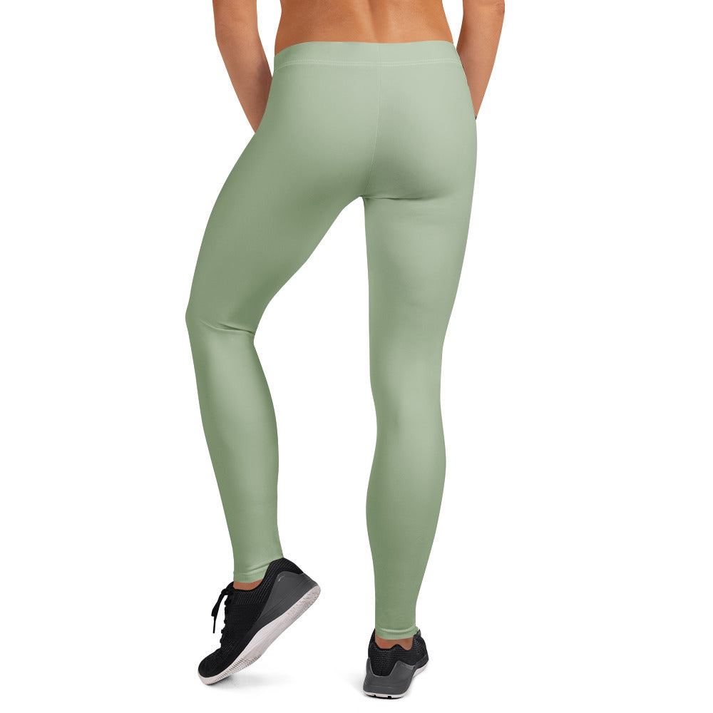 Solid Soft Sage Green Kids Leggings | GearBunch