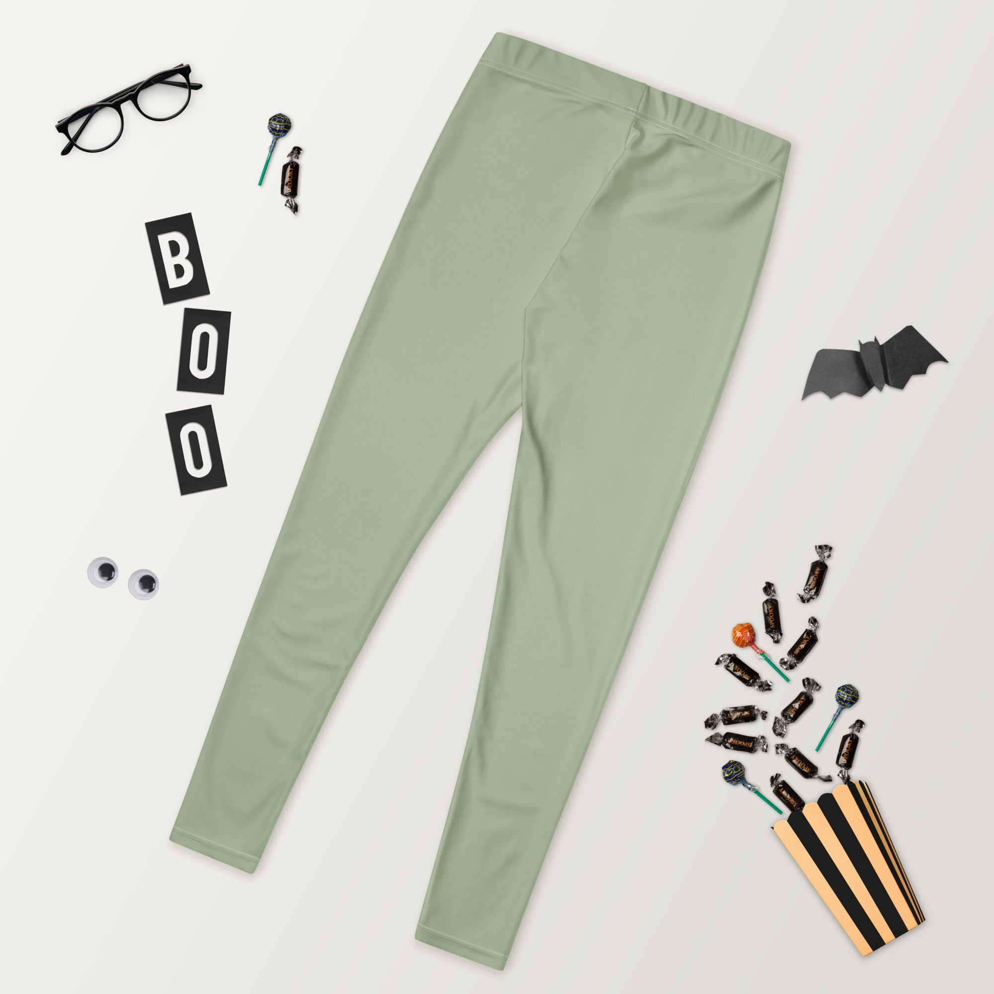 Solid Soft Sage Green Kids Leggings | GearBunch