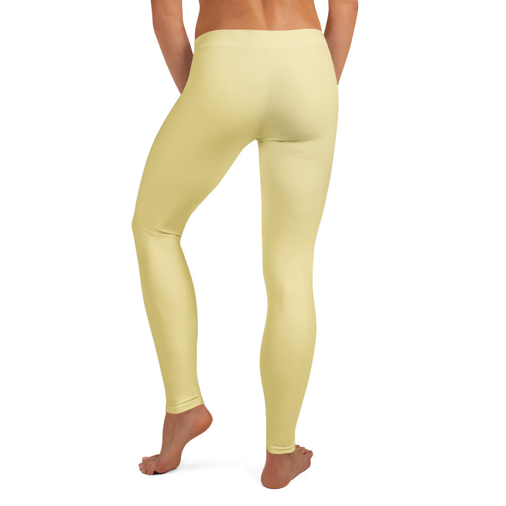 Solid Butter Yellow Kids Leggings | GearBunch