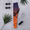 Women's bat swarm twilight printed leggings front view