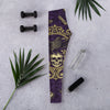 Women's charcoal raven damask leggings front view