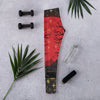 Women's charcoal and blood red samhain blood moon printed leggings front view