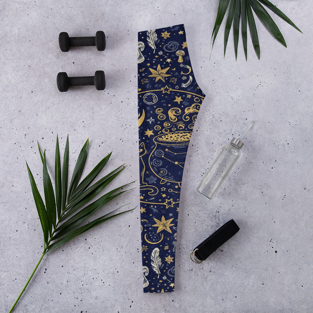 Women's witching hour constellation printed leggings front view