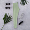 Kids' solid soft sage green kids leggings side view | GearBunch kids leggings