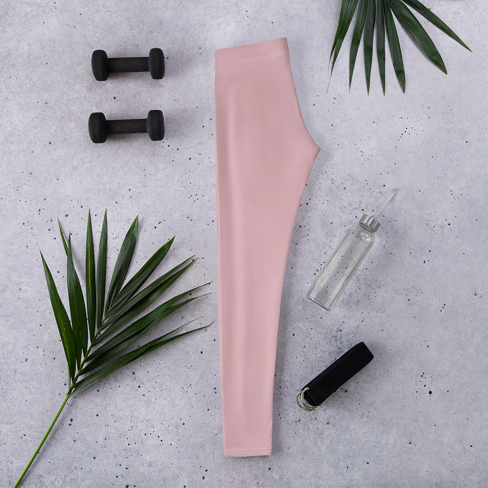 Kids' solid dusty rose kids leggings side view | GearBunch kids leggings