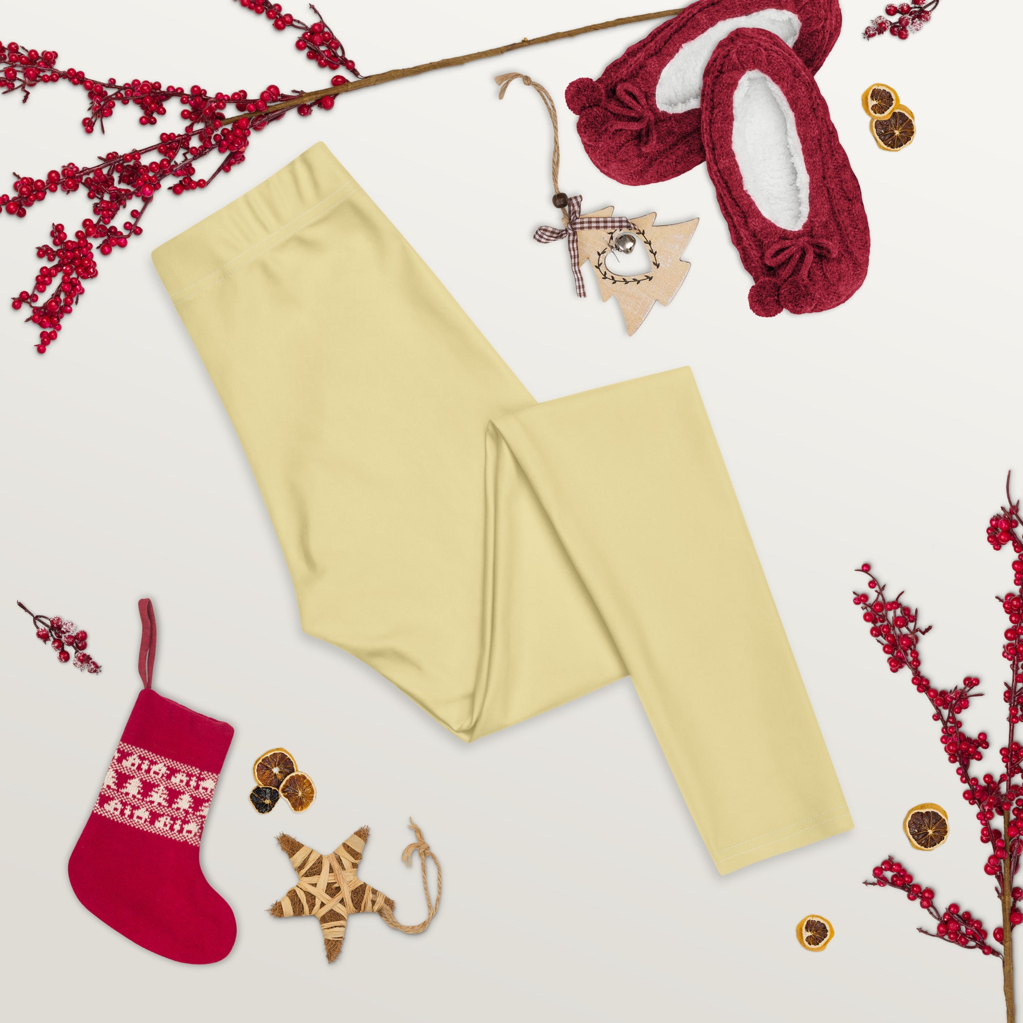 Solid Butter Yellow Kids Leggings | GearBunch