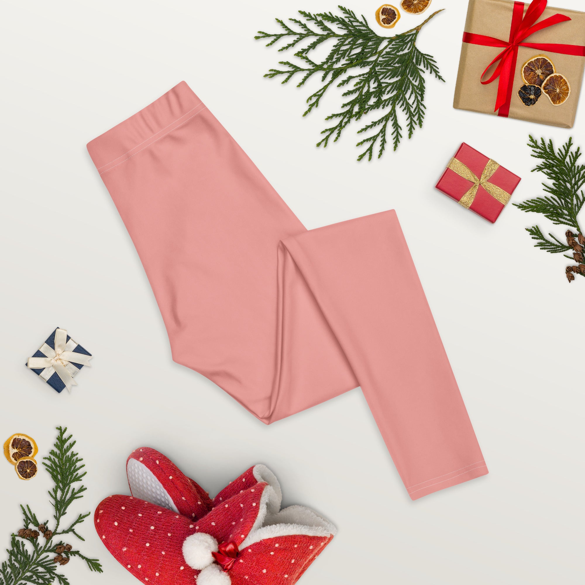 Solid Soft Coral Kids Leggings | GearBunch