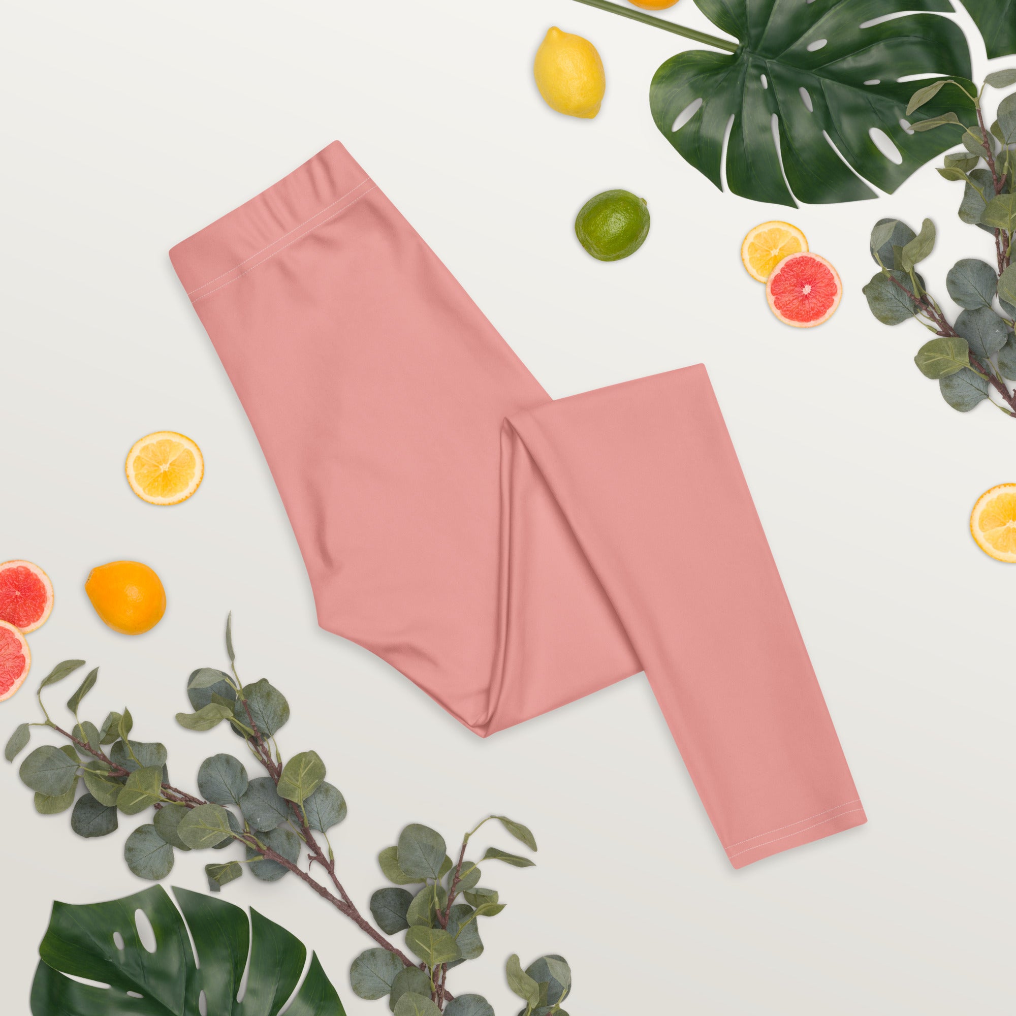 Solid Soft Coral Kids Leggings | GearBunch
