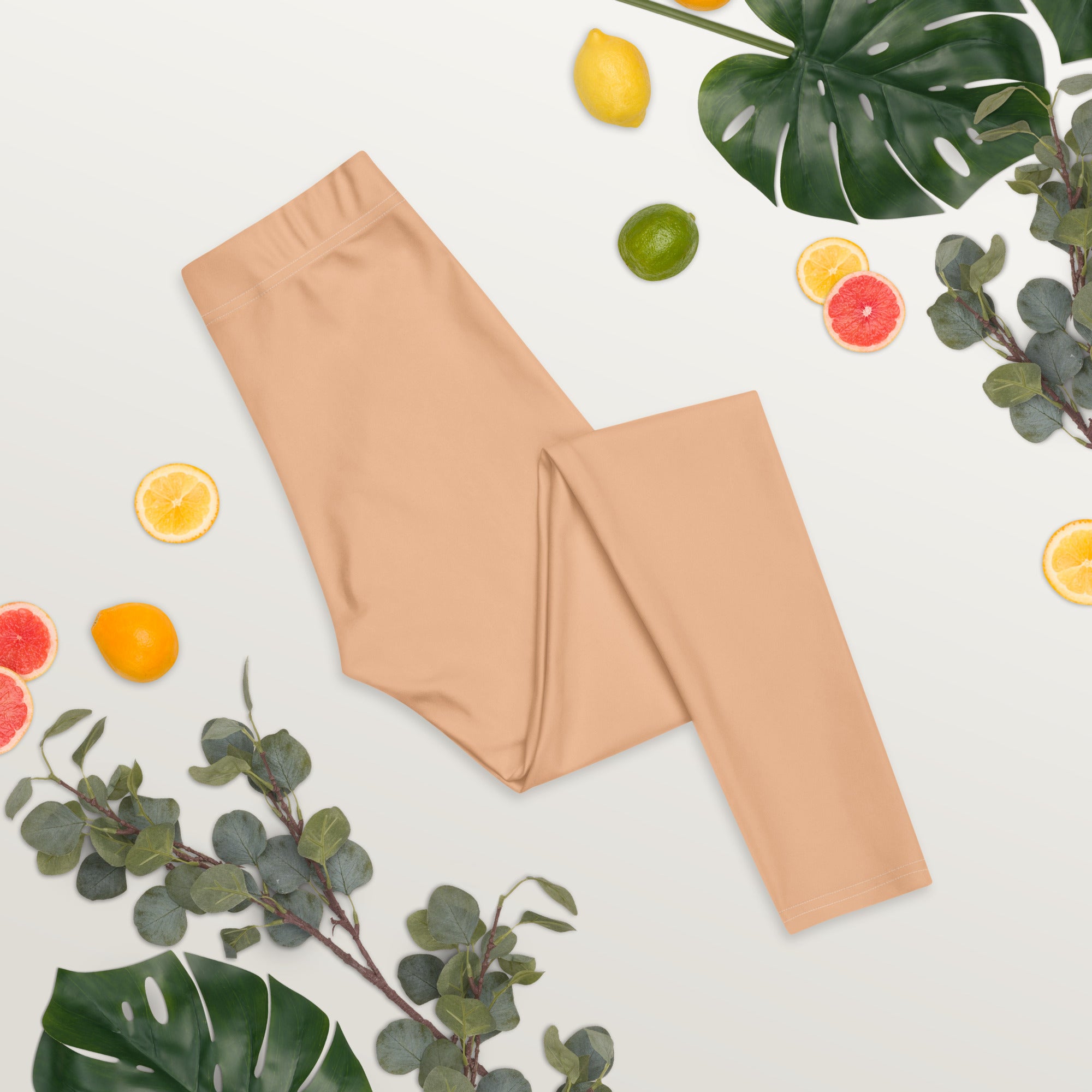 Solid Apricot Kids Leggings | GearBunch
