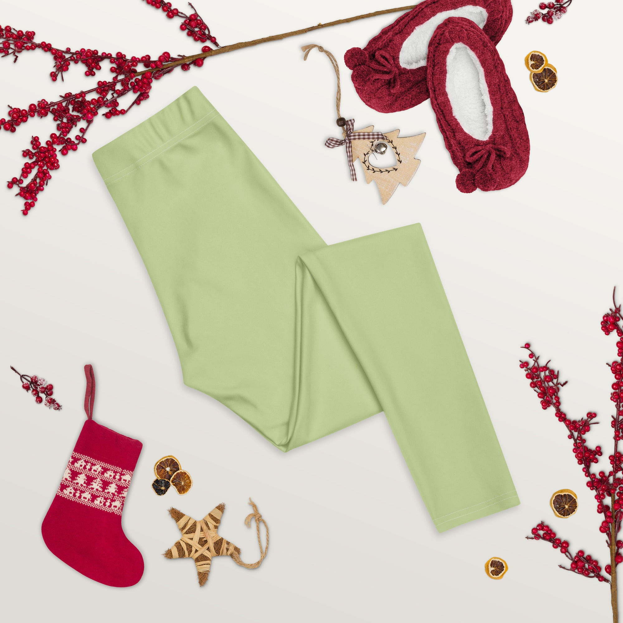Solid Pistachio Kids Leggings | GearBunch