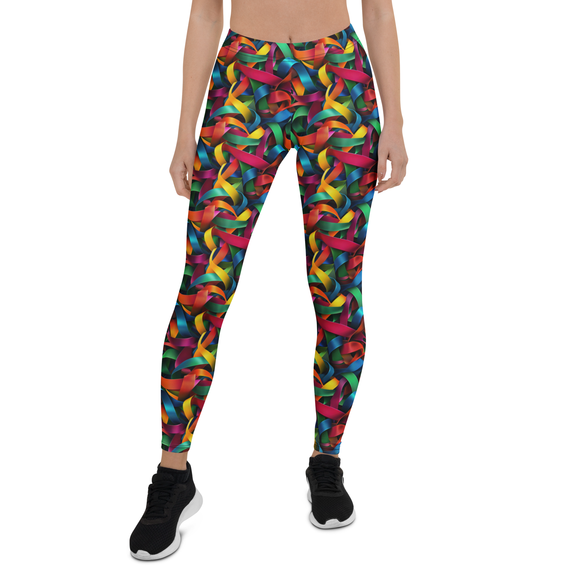 Rainbow Ribbon Leggings Front View