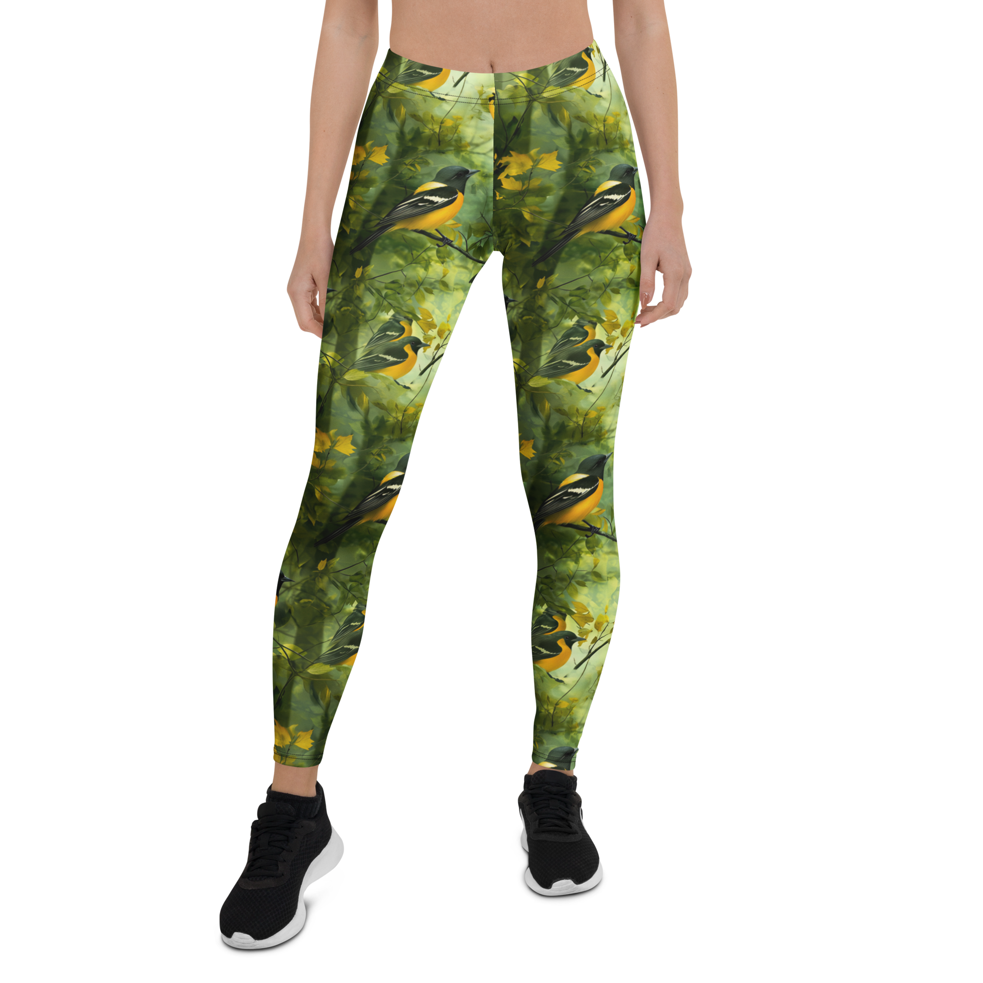 Yellow Songbird Leggings Front View