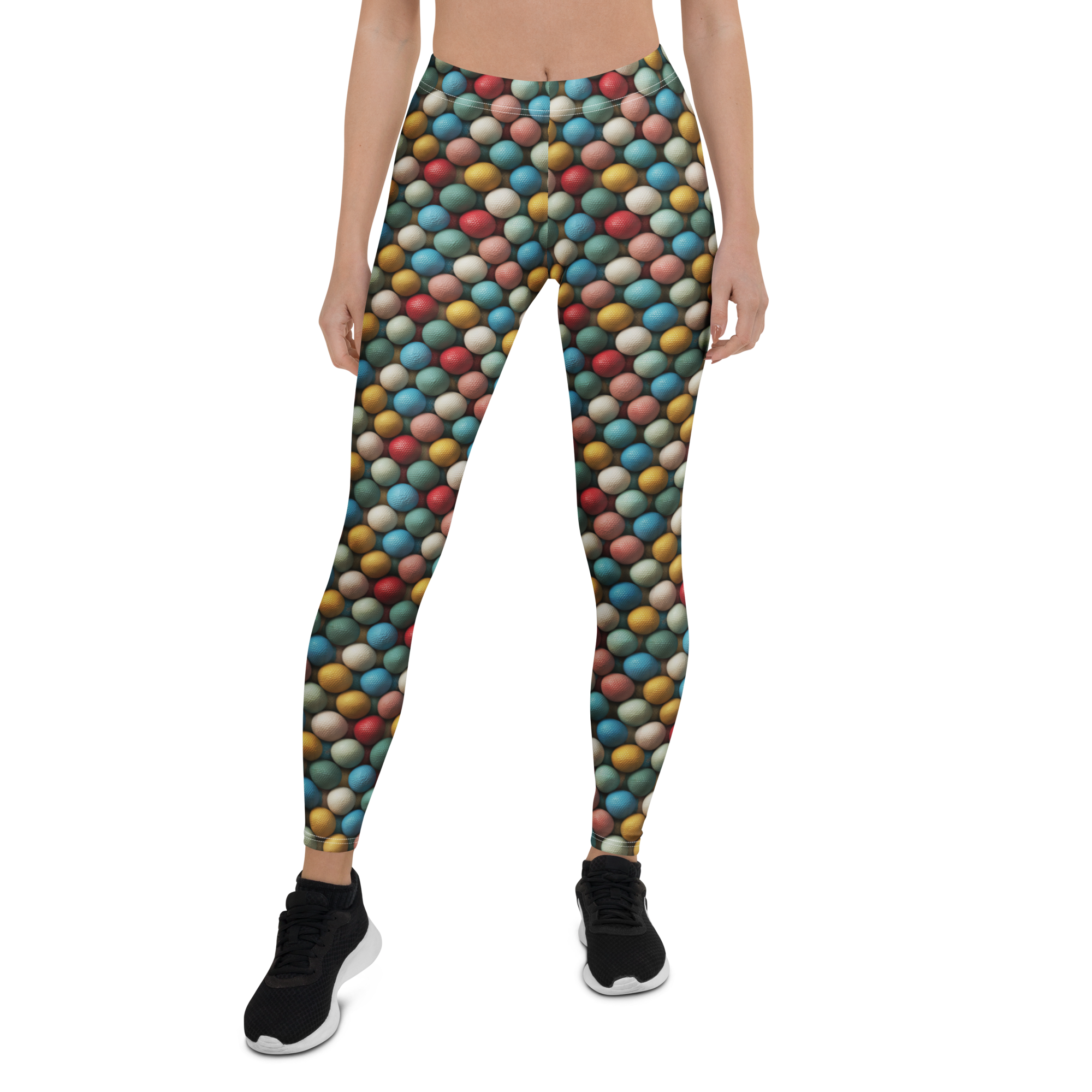 Colorful Golf Ball Leggings Front View