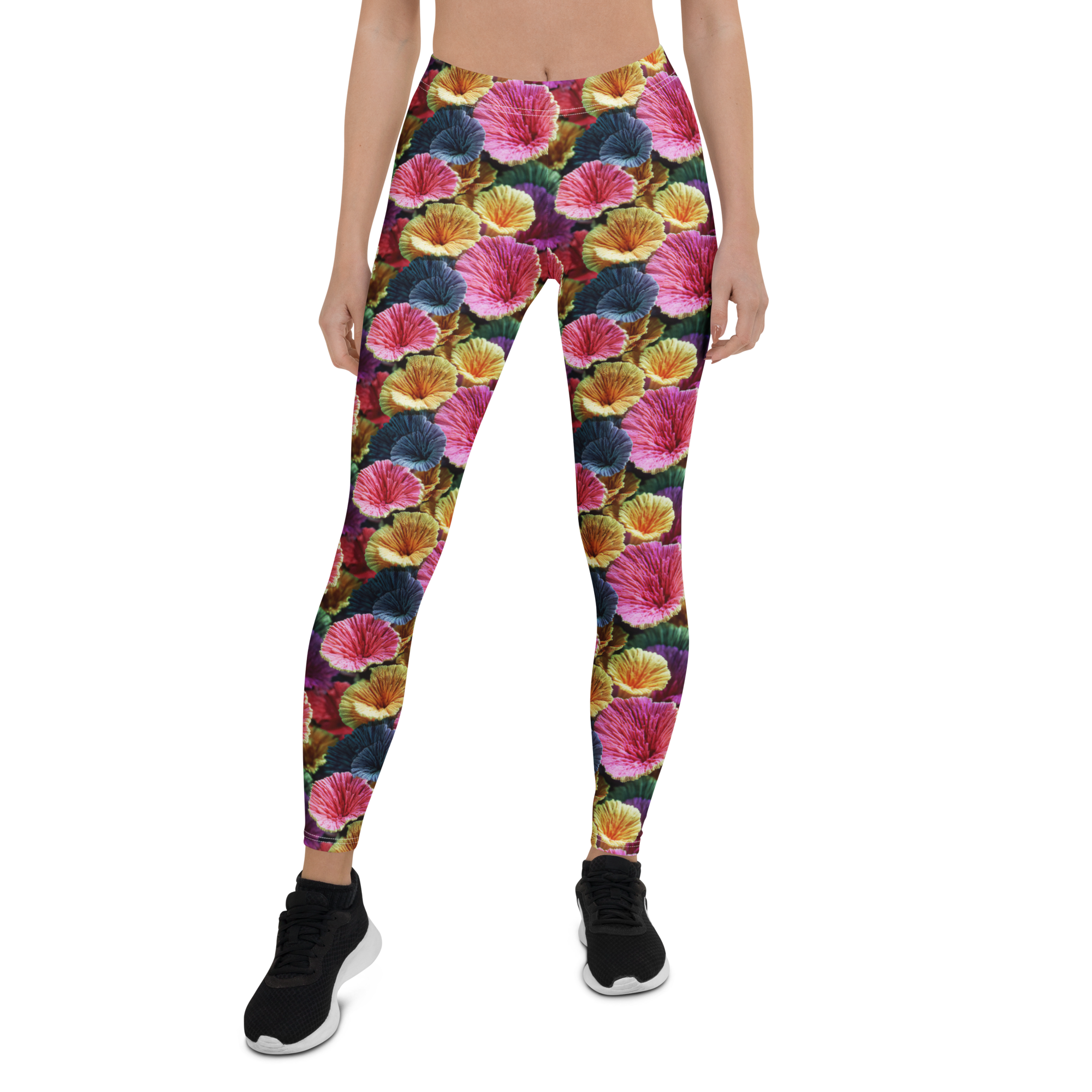 Coral Cup Leggings Front View