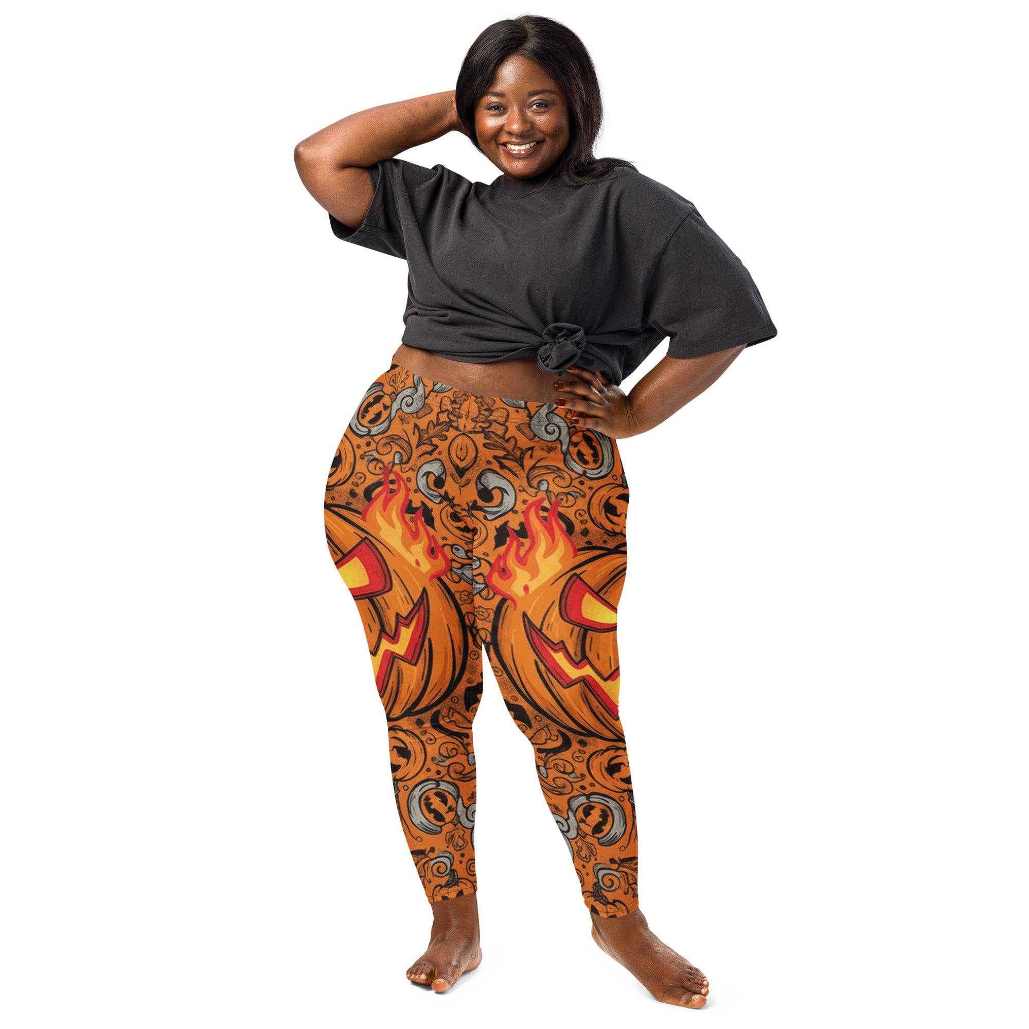 Carved Jack-o-Lantern Glow Leggings | GearBunch