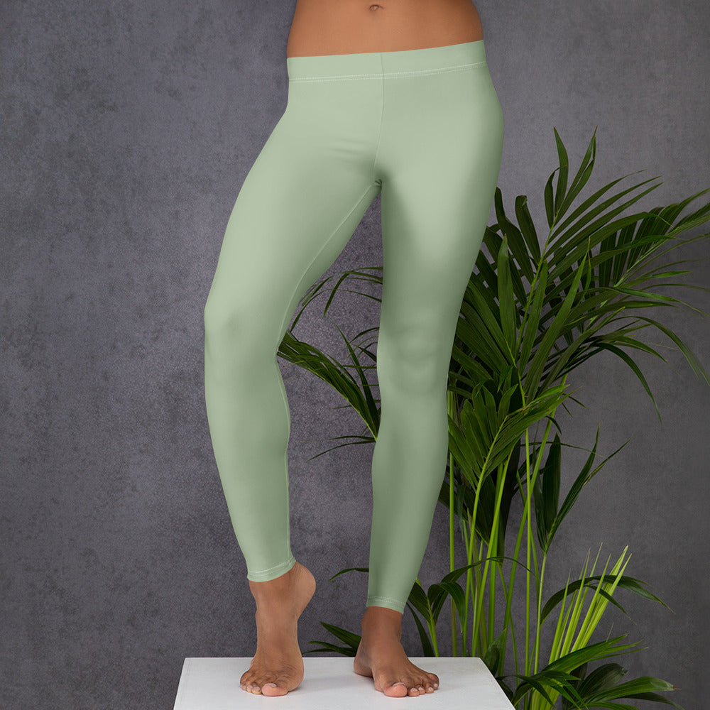 Solid Soft Sage Green Kids Leggings | GearBunch