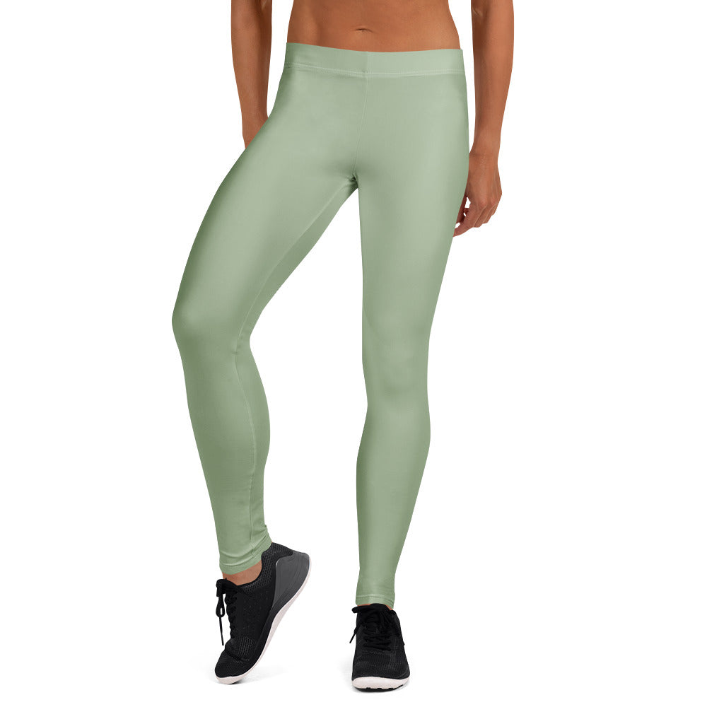Solid Soft Sage Green Kids Leggings | GearBunch