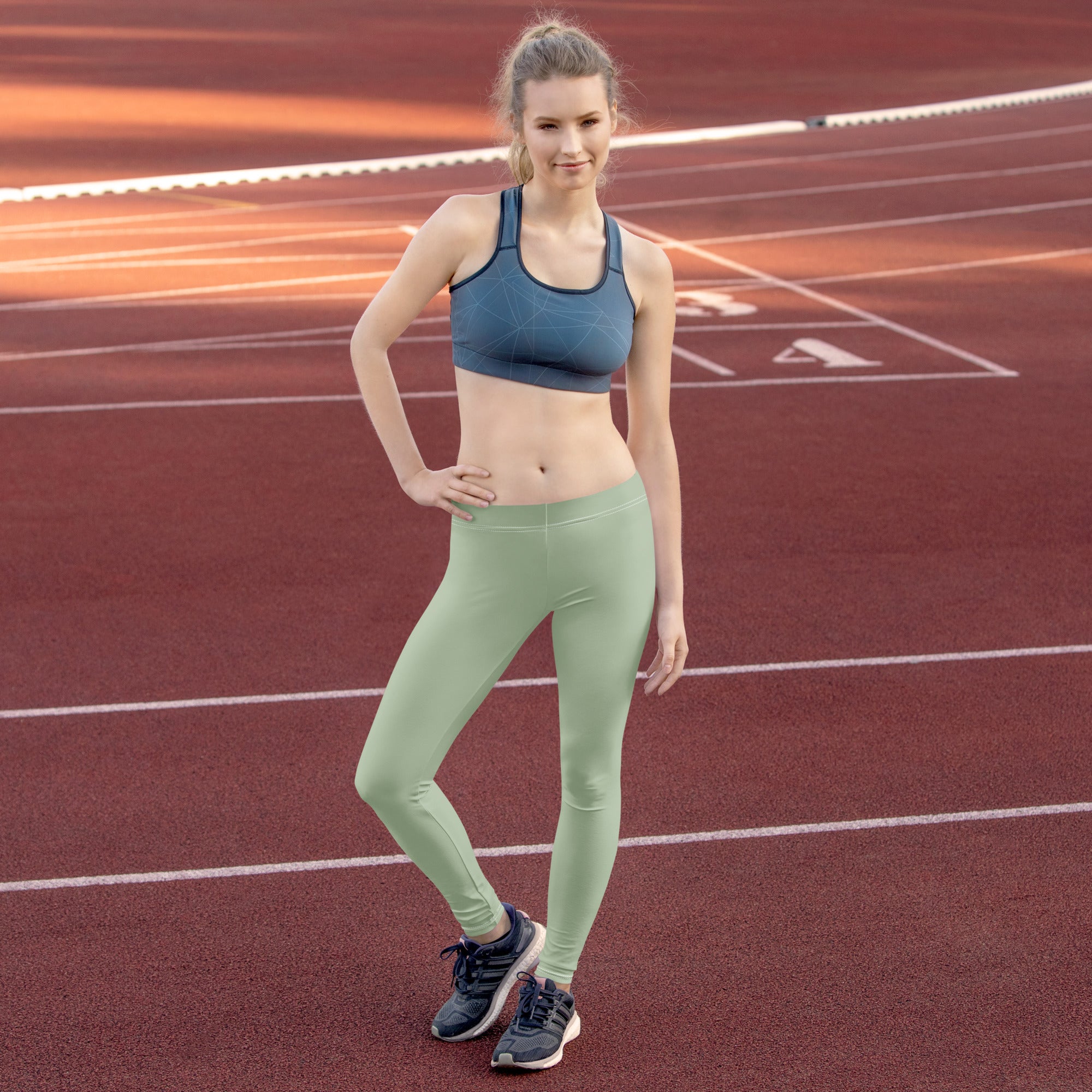 Solid Soft Sage Green Kids Leggings | GearBunch
