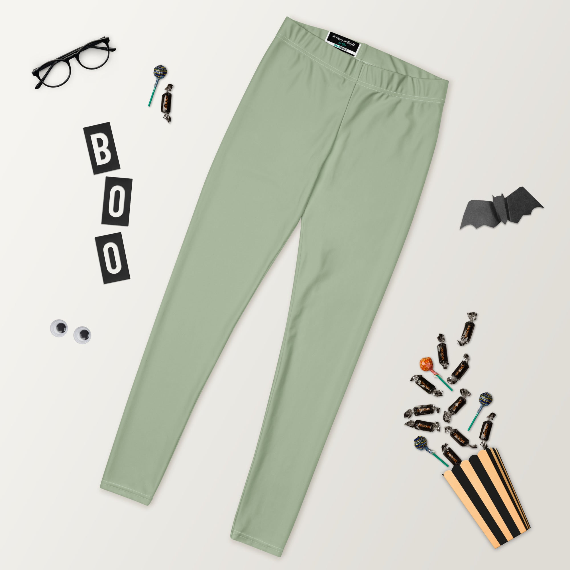 Solid Soft Sage Green Kids Leggings | GearBunch