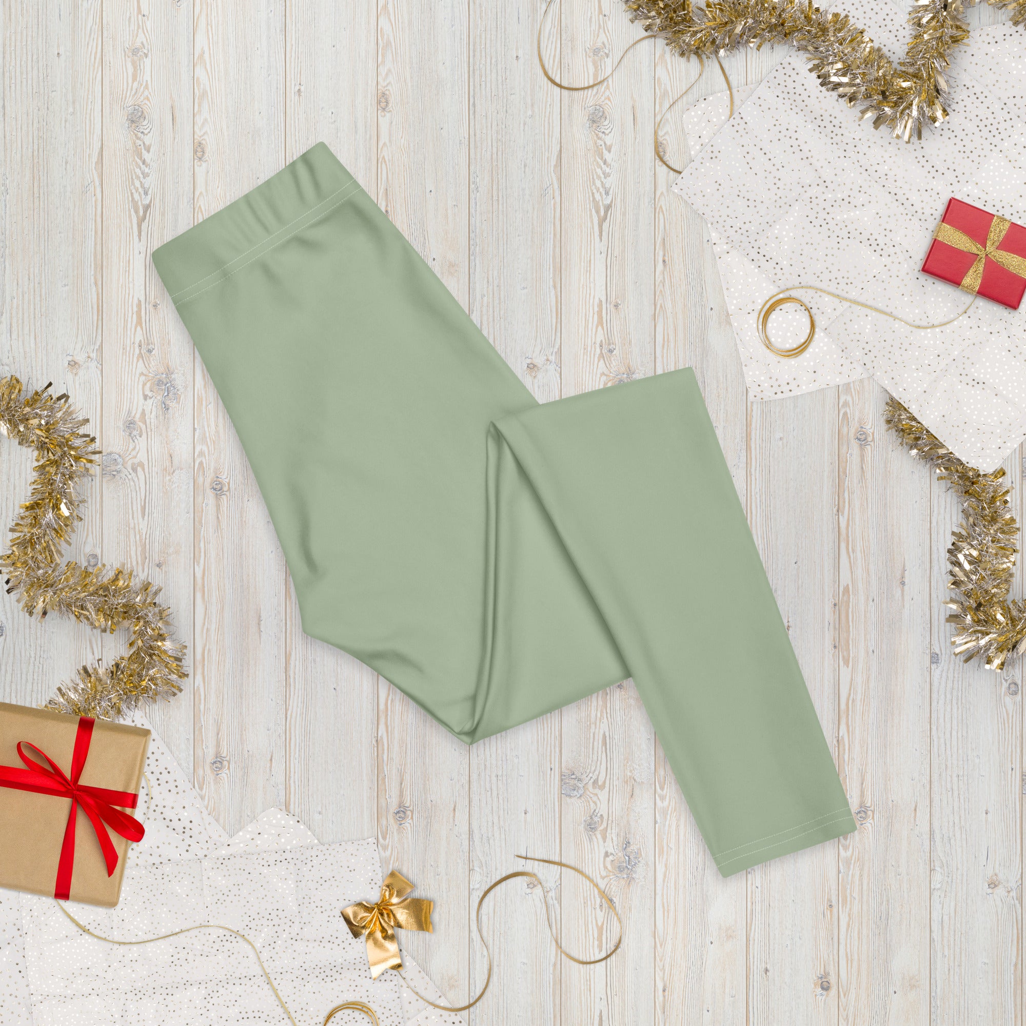 Solid Soft Sage Green Kids Leggings | GearBunch
