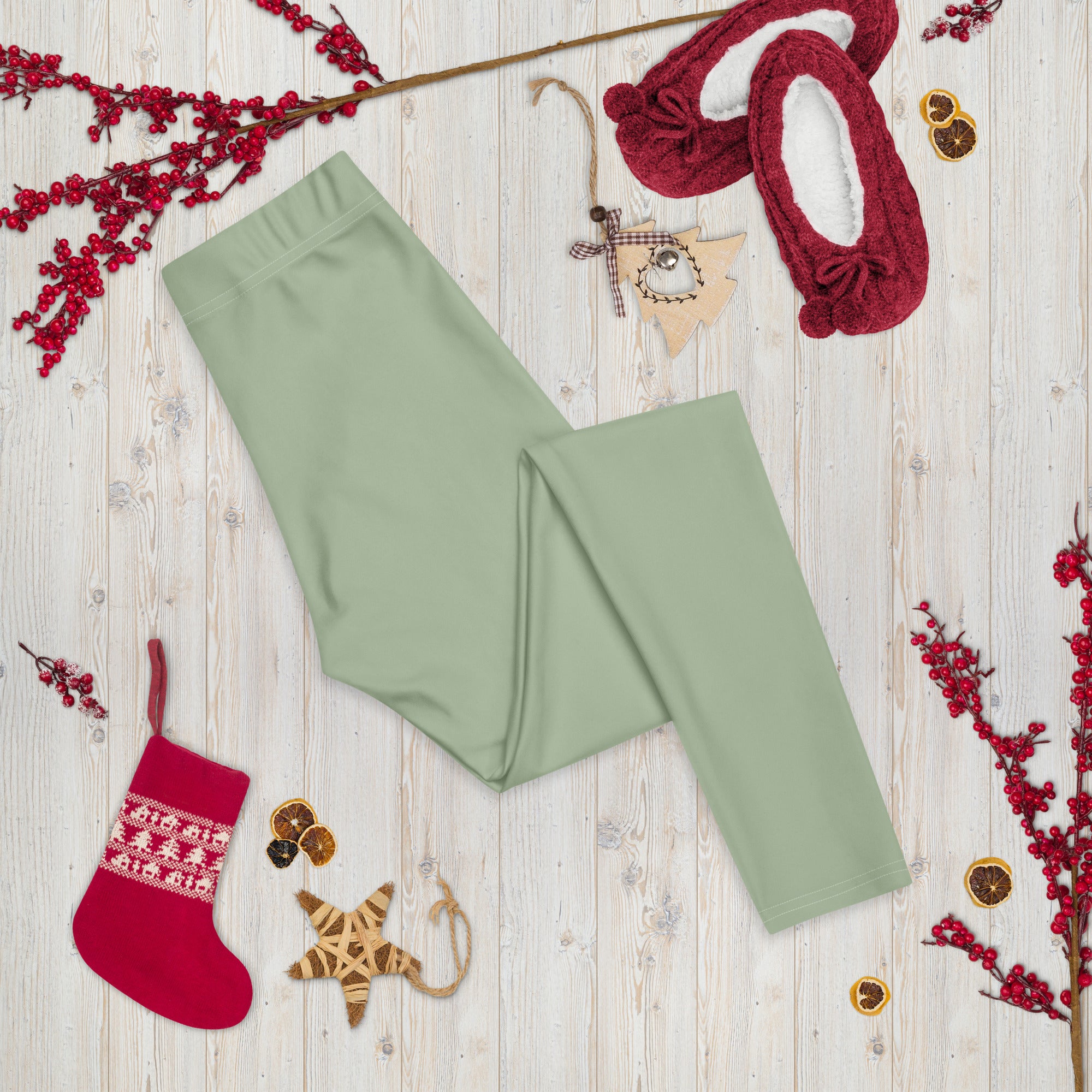 Solid Soft Sage Green Kids Leggings | GearBunch