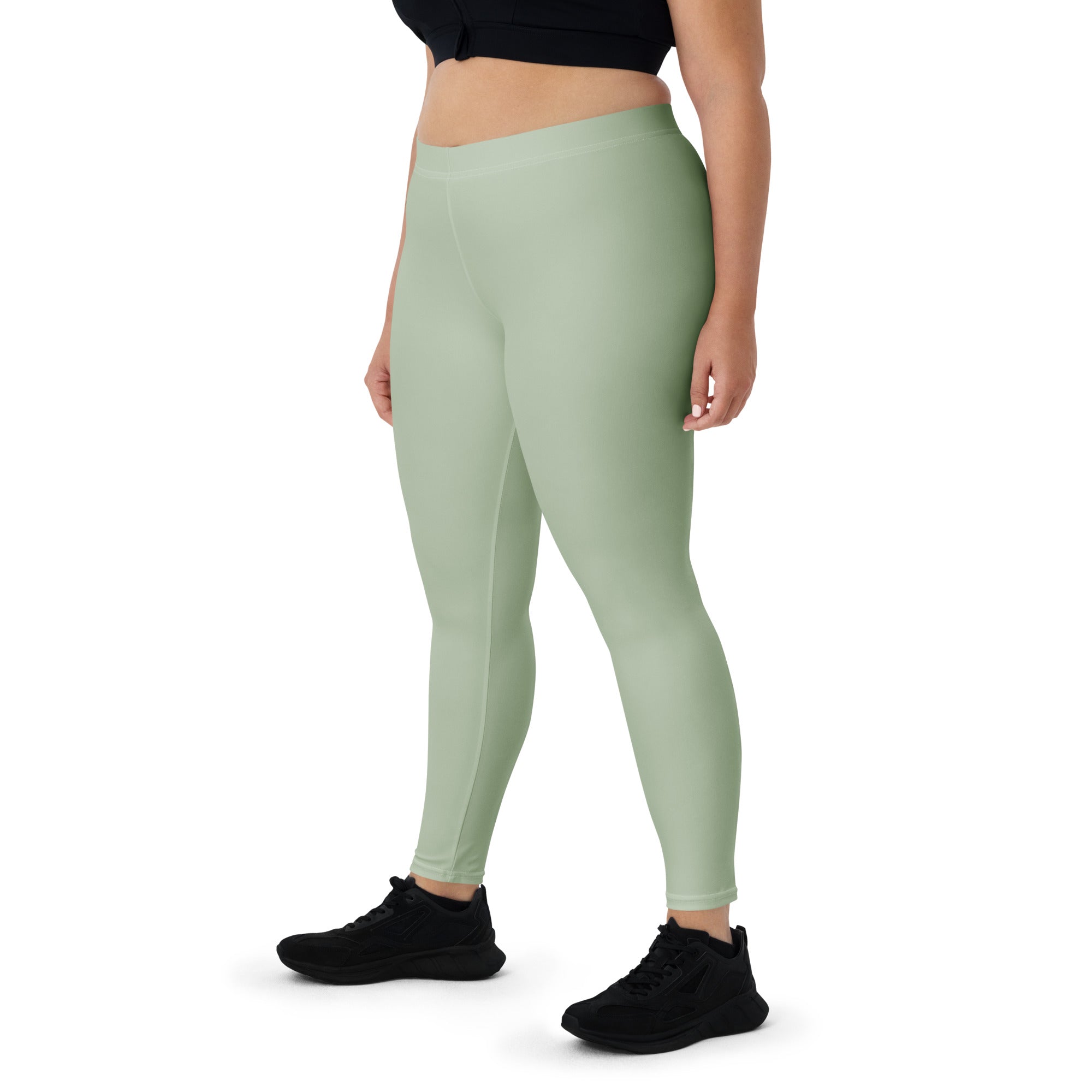 Solid Soft Sage Green Kids Leggings | GearBunch