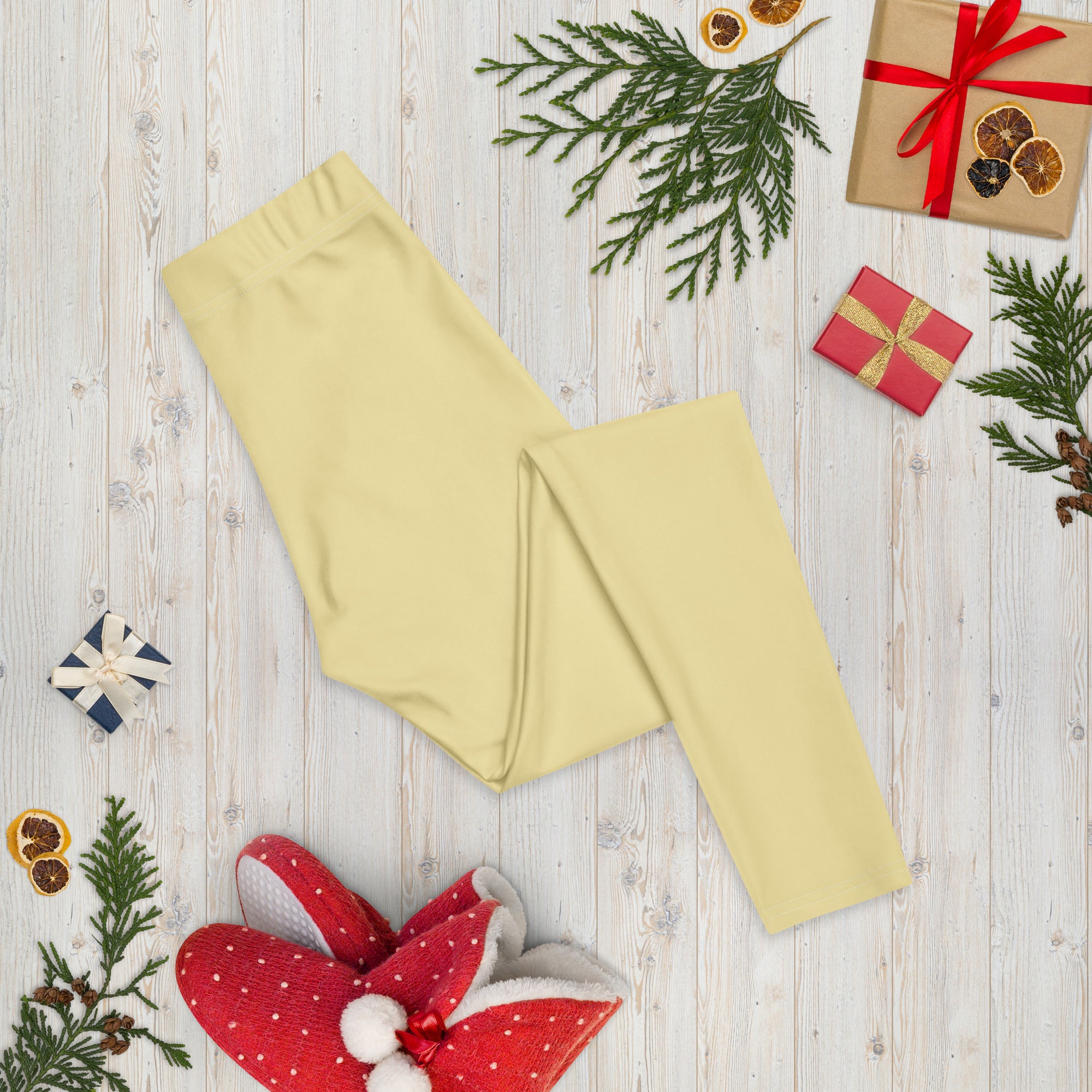 Solid Butter Yellow Kids Leggings | GearBunch