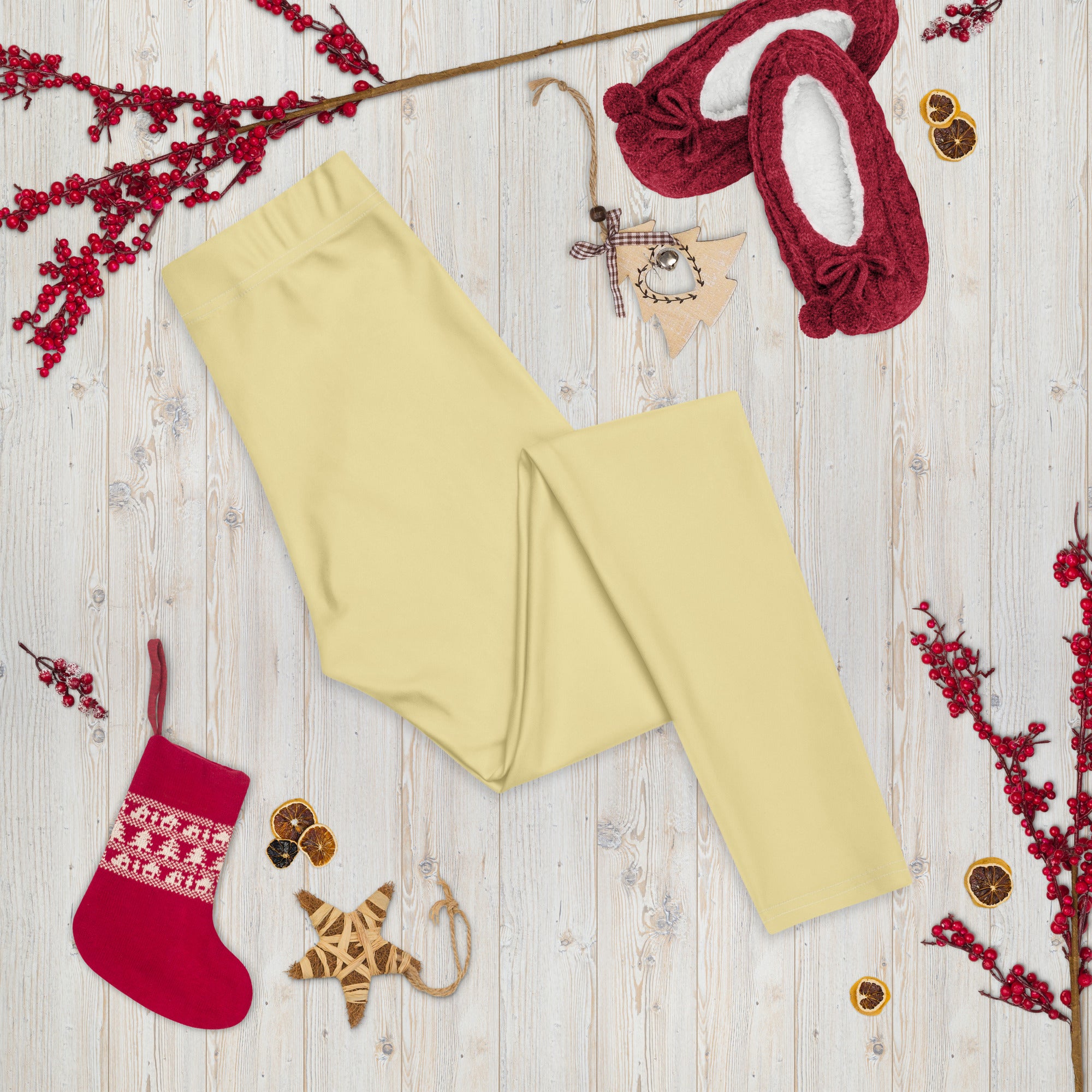 Solid Butter Yellow Kids Leggings | GearBunch