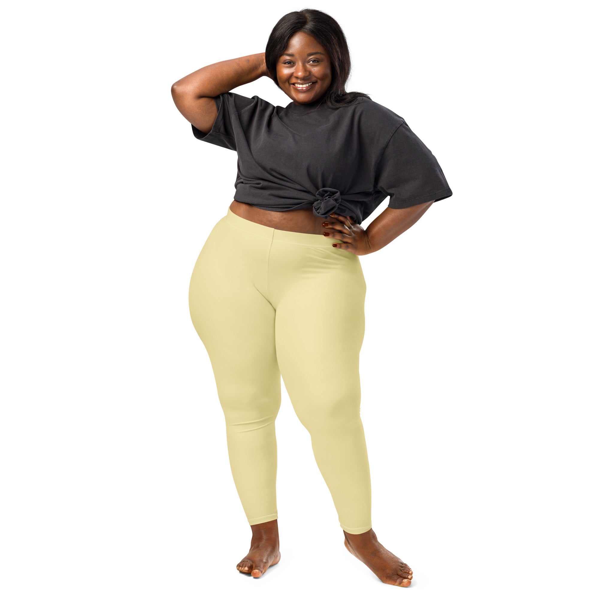 Solid Butter Yellow Kids Leggings | GearBunch