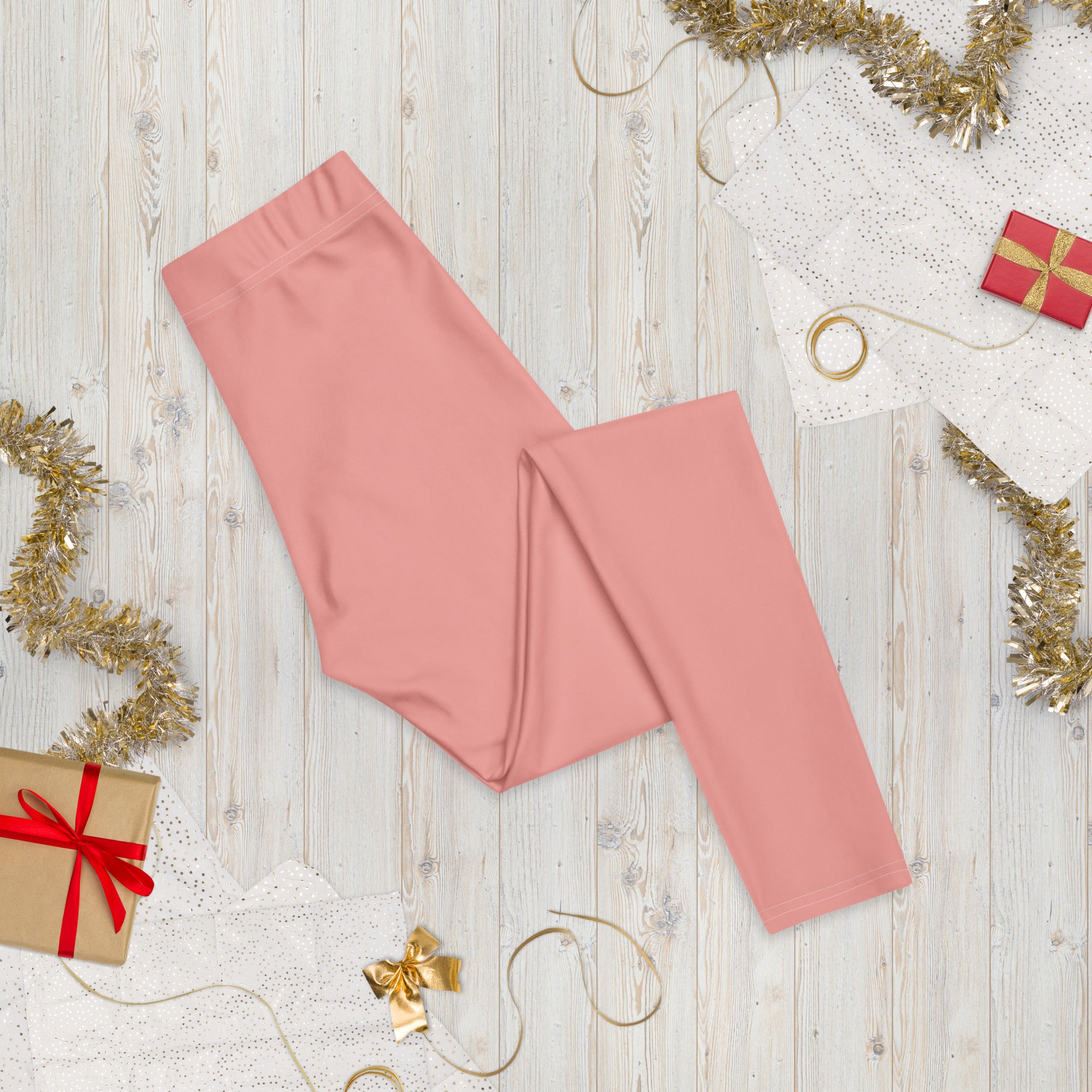 Solid Soft Coral Kids Leggings | GearBunch