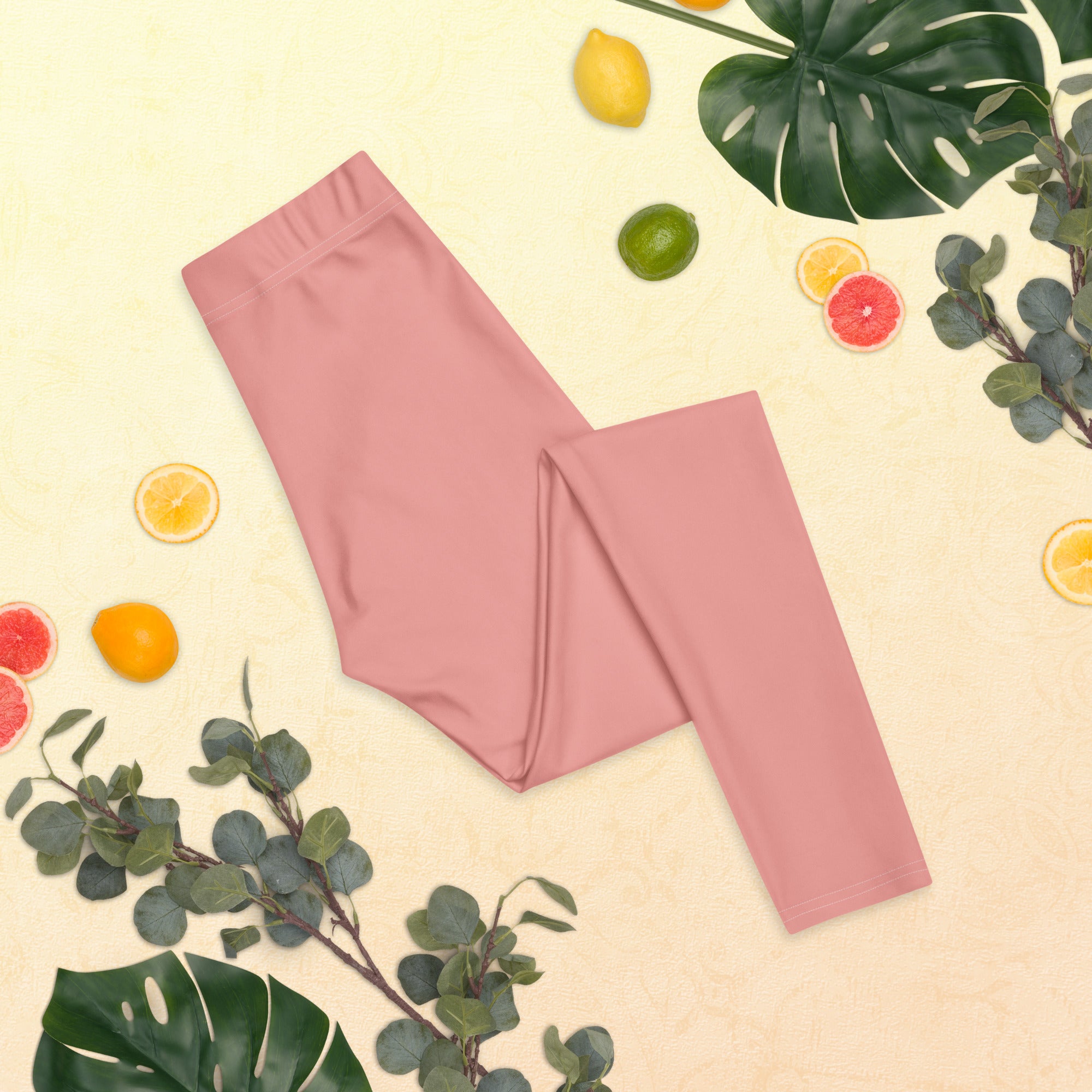 Solid Soft Coral Kids Leggings | GearBunch