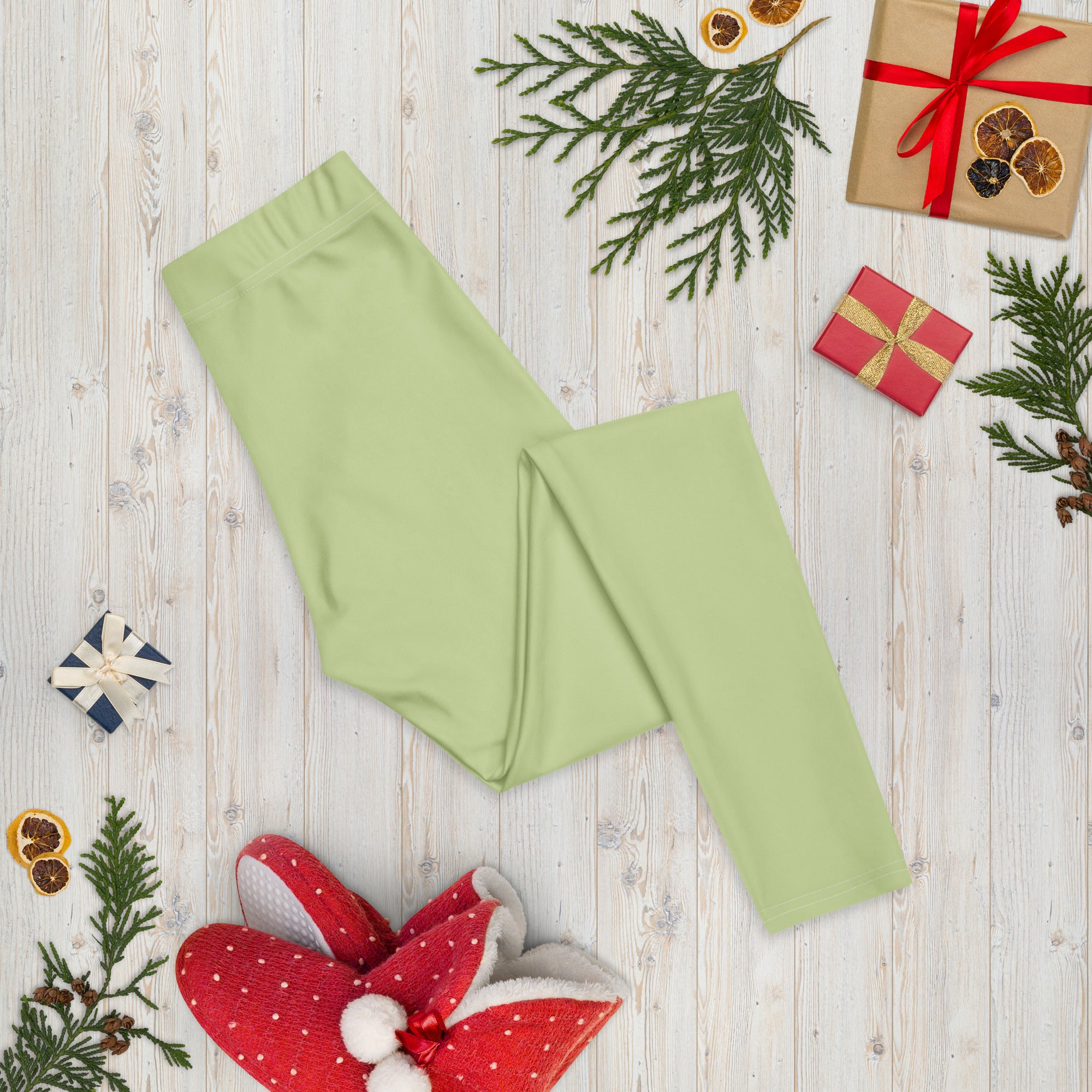Solid Pistachio Kids Leggings | GearBunch