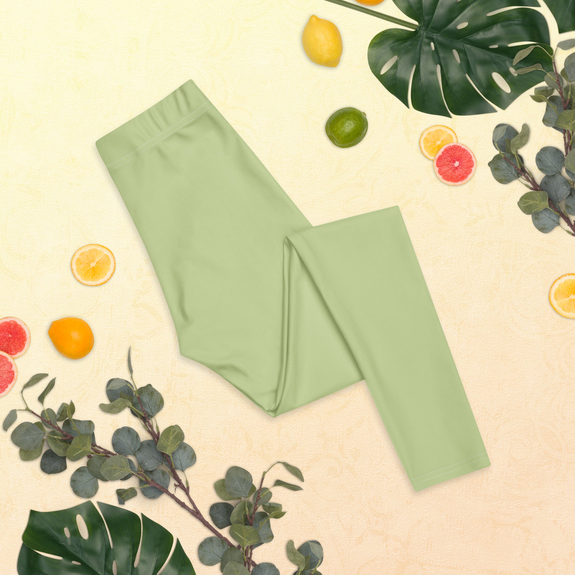 Solid Pistachio Kids Leggings | GearBunch