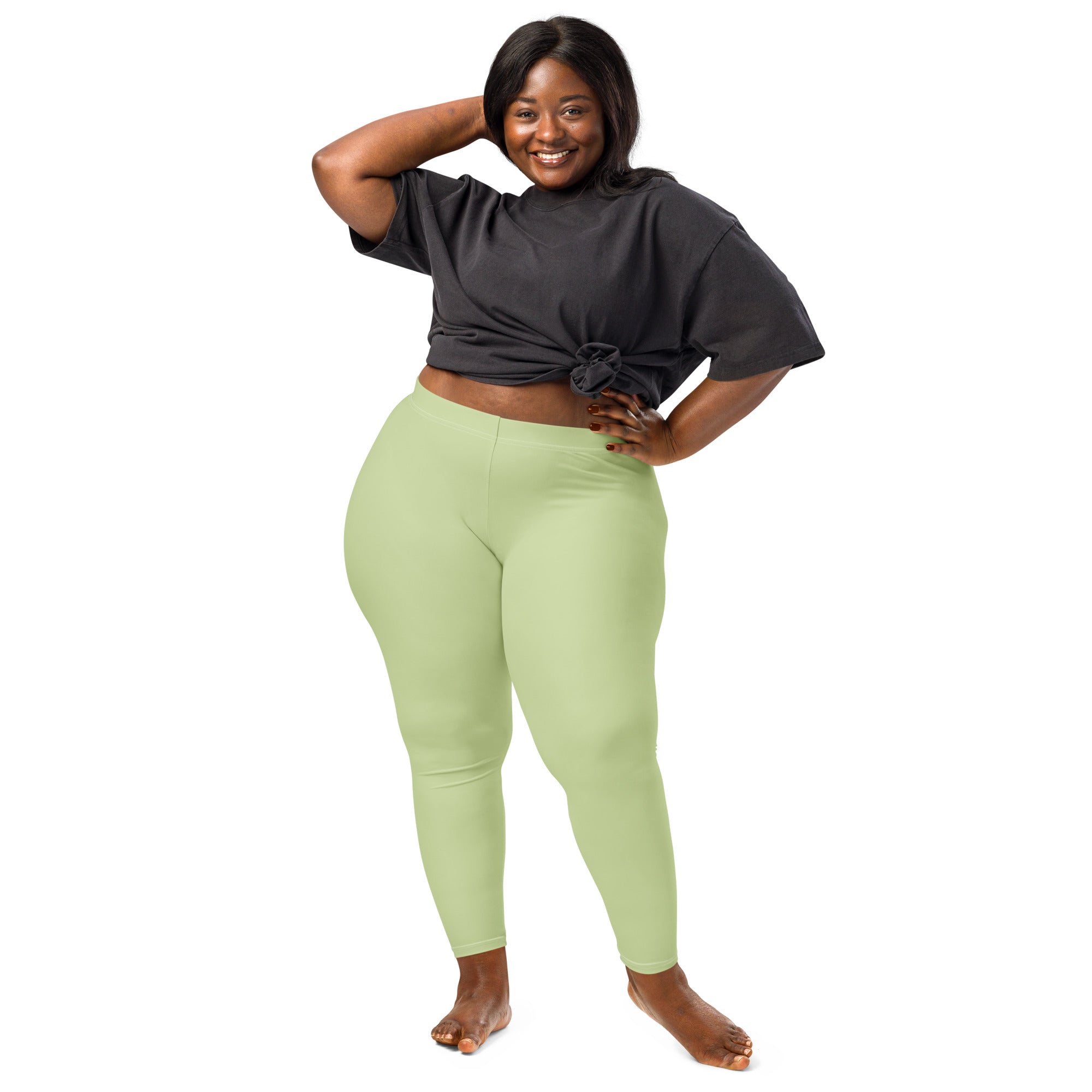 Solid Pistachio Kids Leggings | GearBunch