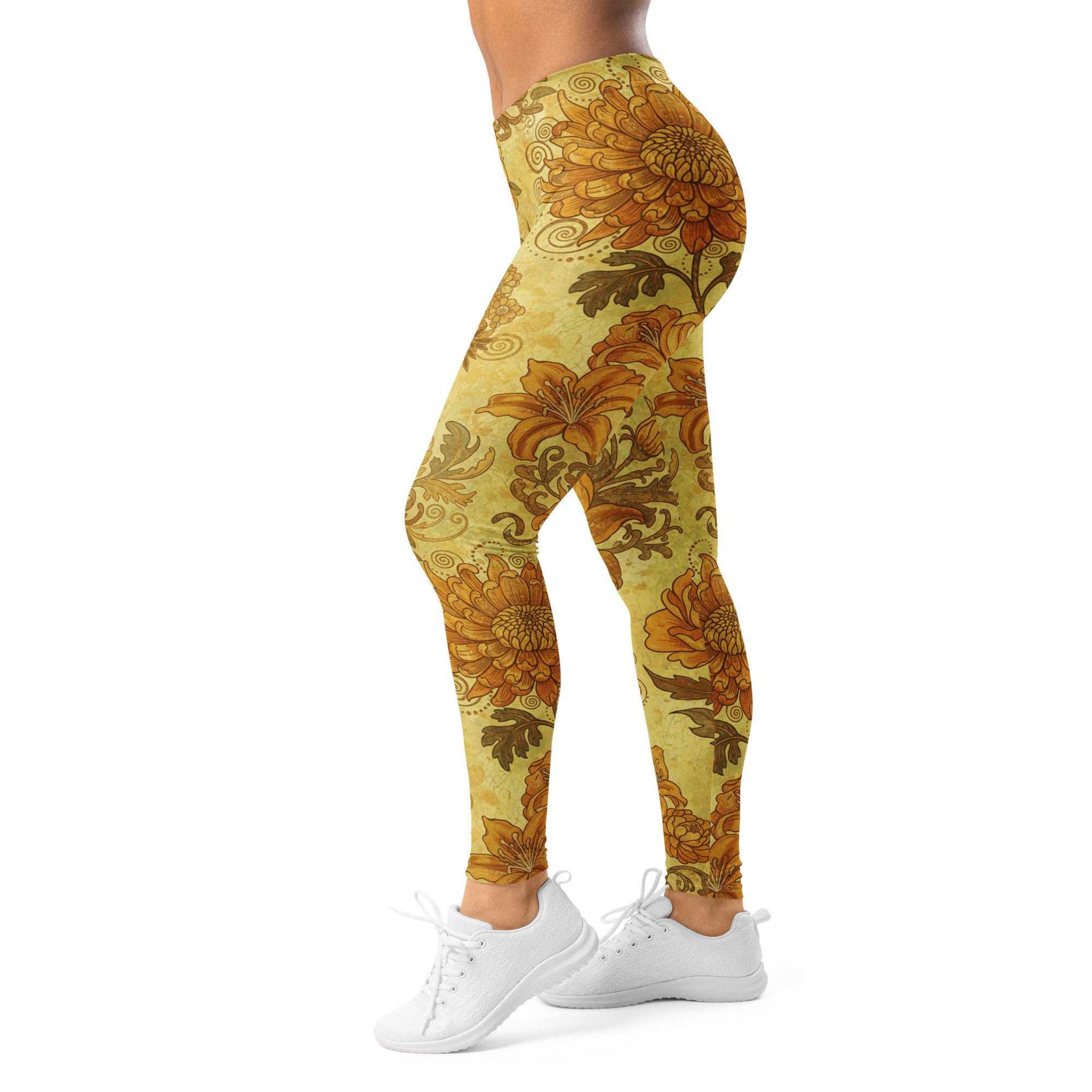Women's Gustav Klimt Garden leggings front view