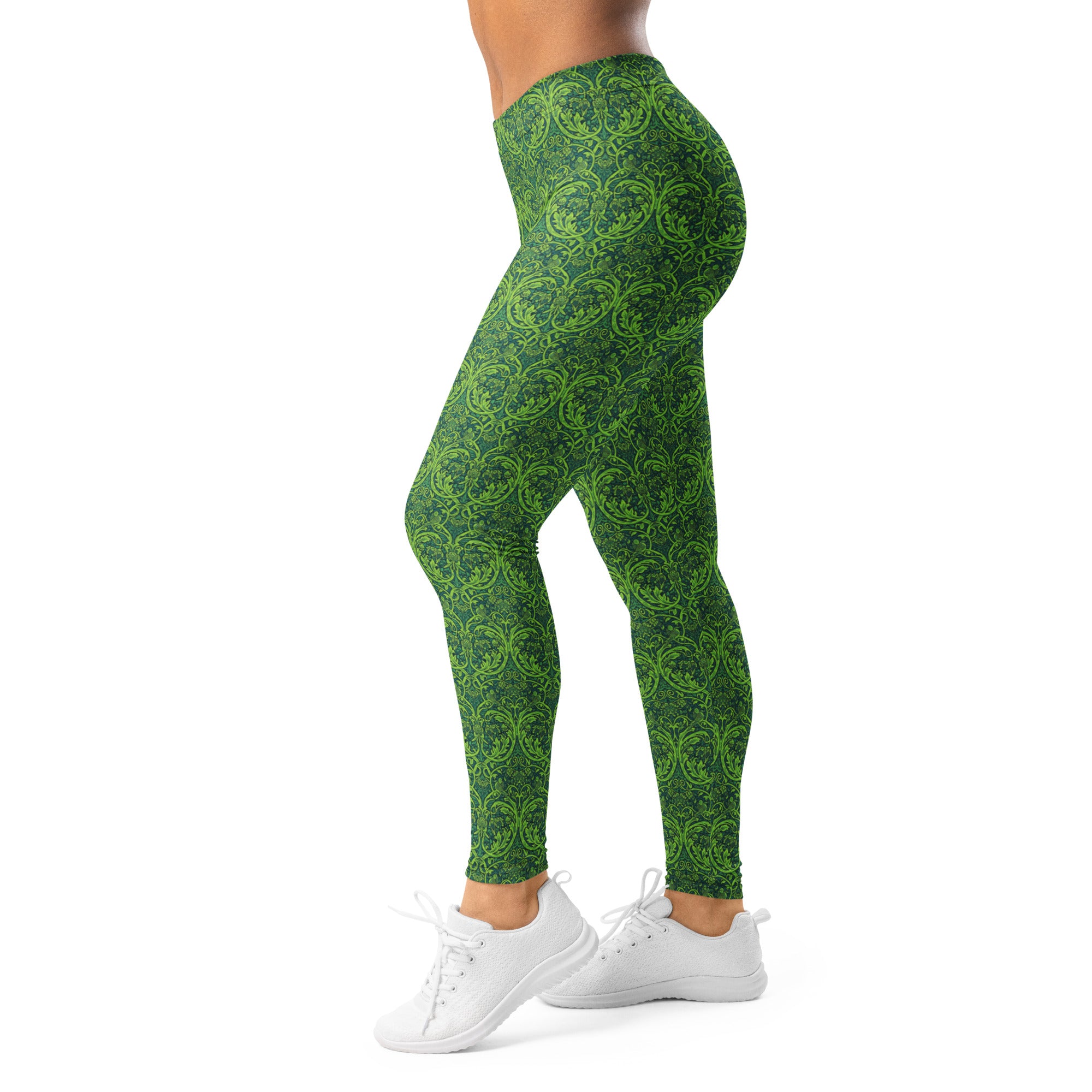Women's floral William Morris Tree leggings front view