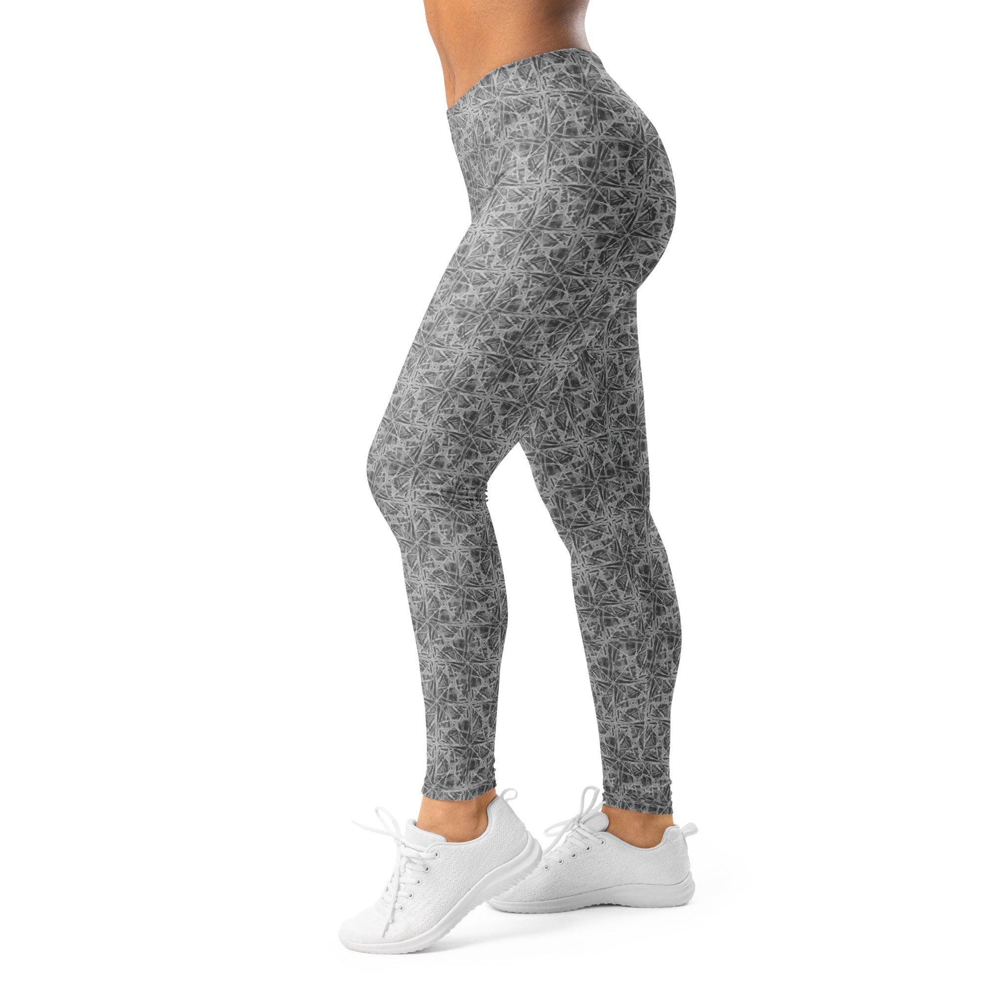 Women's abstract printed leggings front view
