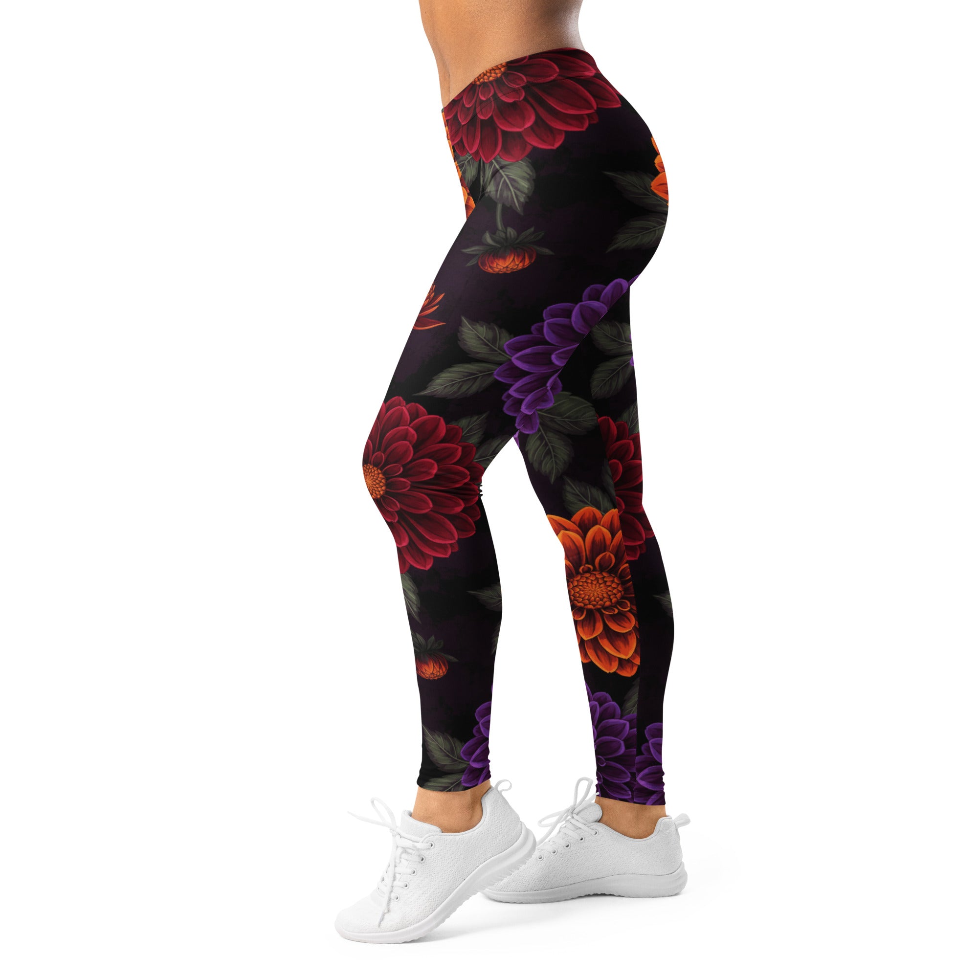Women's floral print leggings front view
