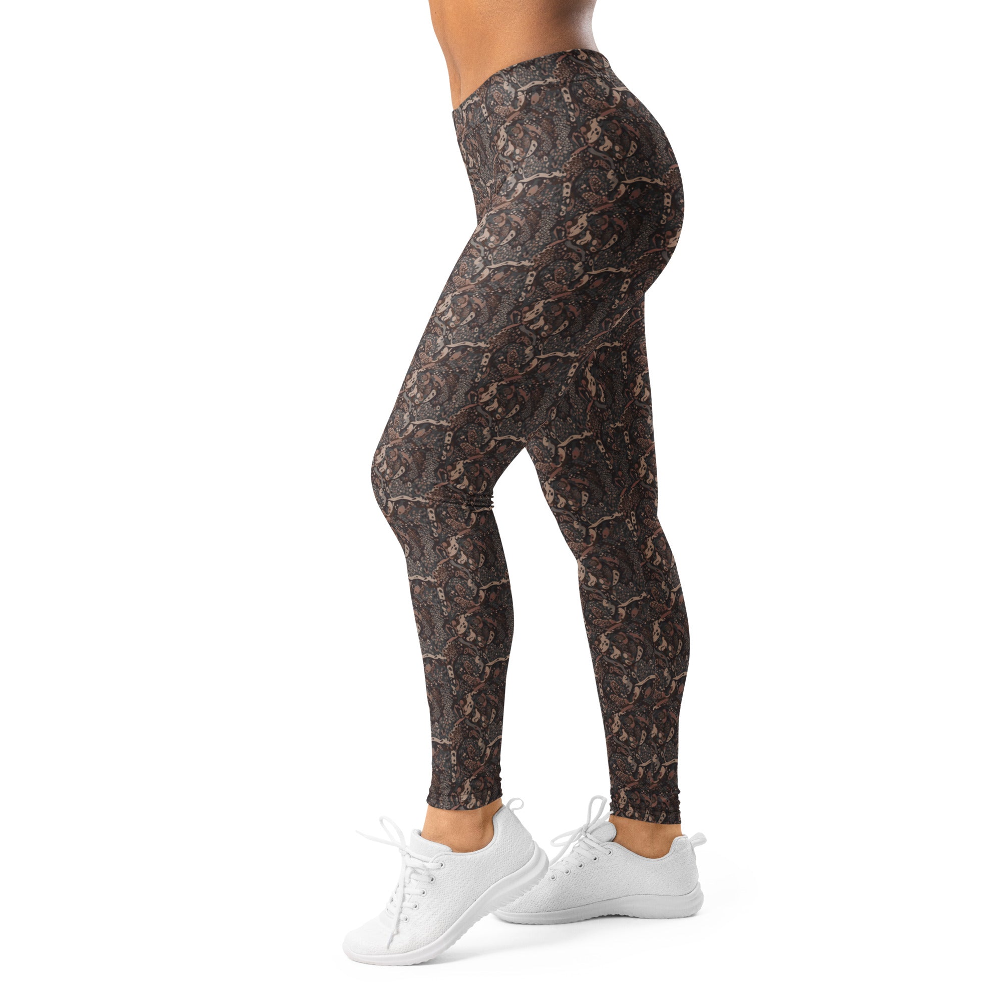Women's snake pattern leggings front view