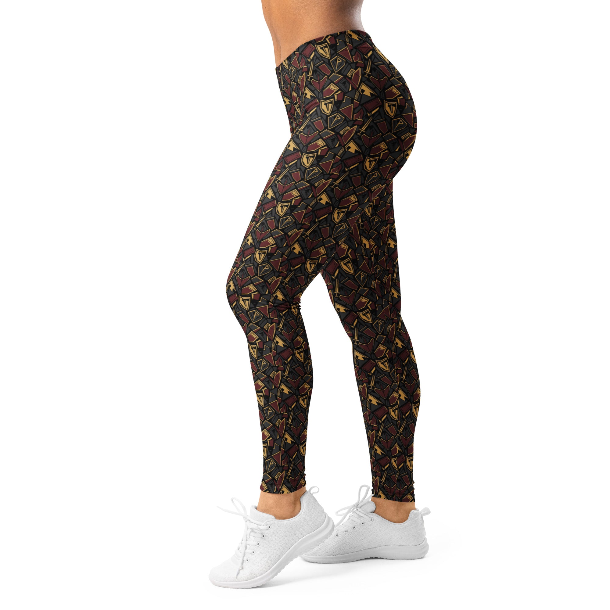 Women's armor of god abstract leggings front view