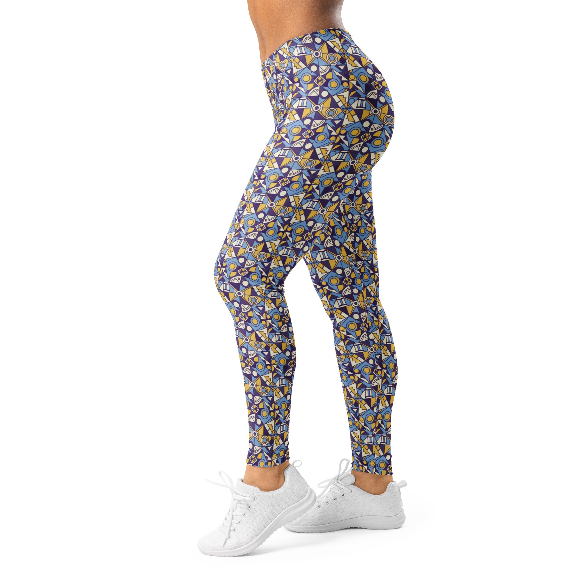 Women's abstract Gemini Duality leggings front view